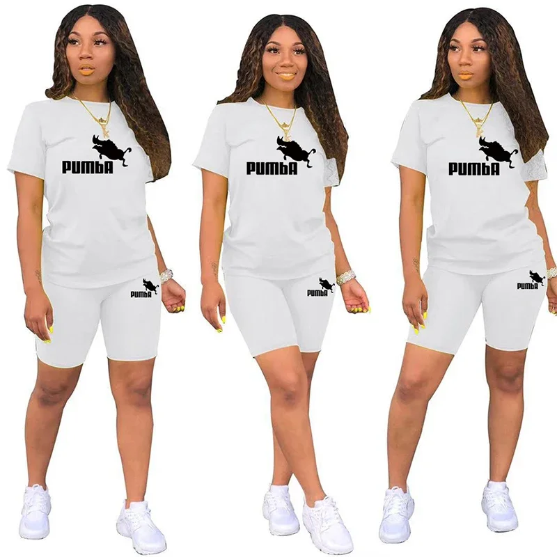 Tracksuit Two Piece Set for Women Ladies Woman Clothing Casual O-Neck T-Shirts Shorts Short Sleeve Summer Matching Sets Women\'s