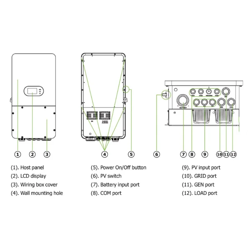 # Growatt SPM 5000TL-HU IP65 48V 3-6kW Hybrid Pure Sine Wave On/Off Grid Solar Inverter Single Phase 93% Efficiency MPPT