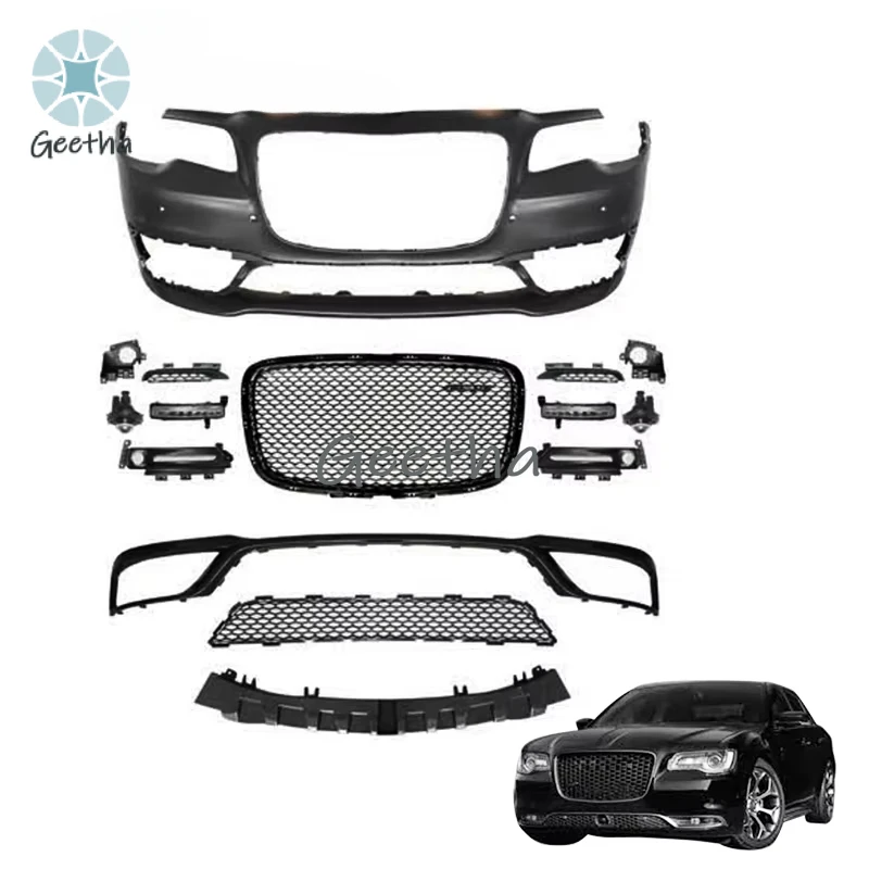 Srt Style Auto Parts Body Kit Wide Front Bumper Lip Car Bumper Body Kit for Chrysler 300C Front Bumper with Fog Lamp & DRL 12+