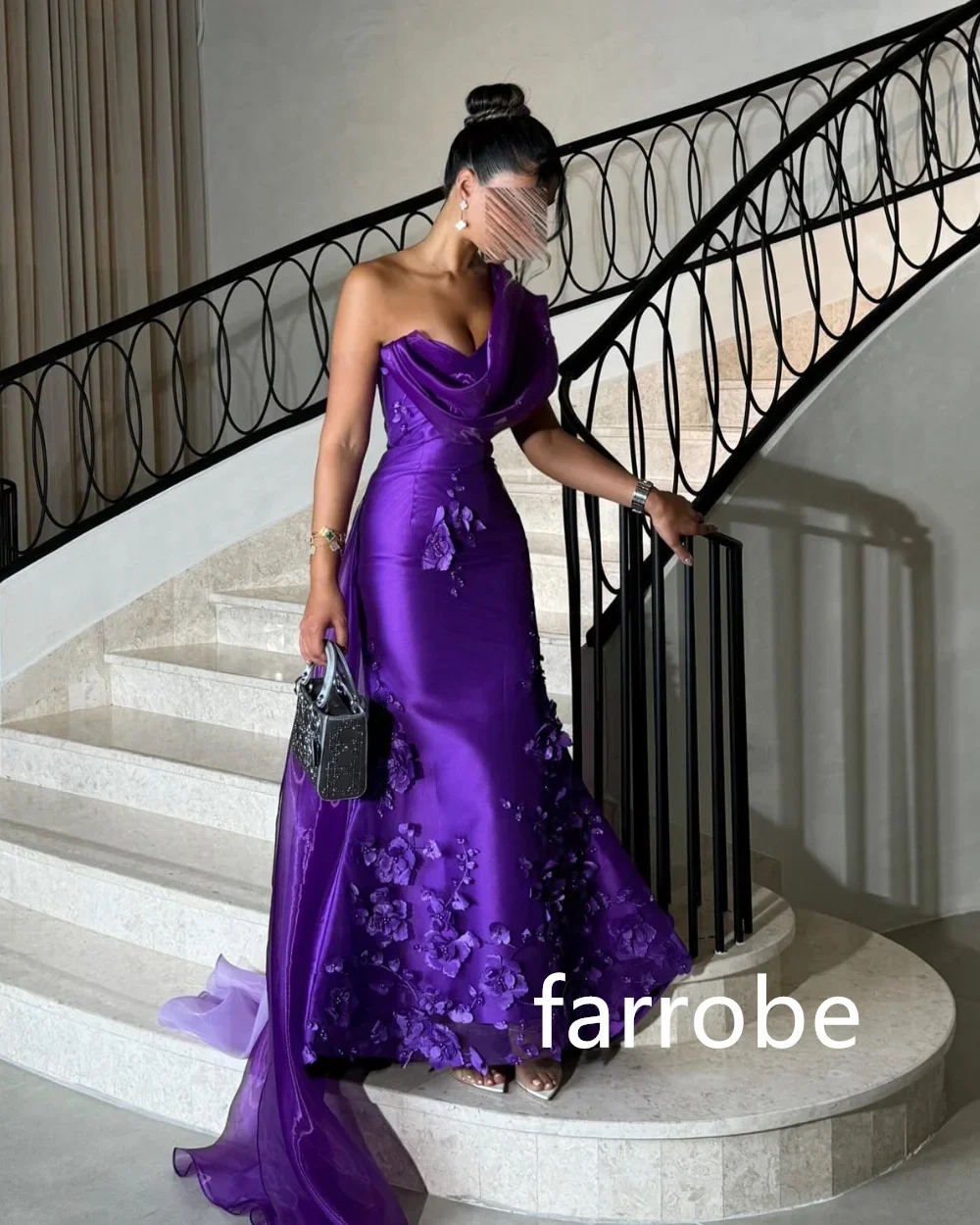 Customized Formal Pleat Flower A-line One-shoulder Long Dresses Prom Dresses Classic Exquisite Modern Style Pastrol Unisex Chine