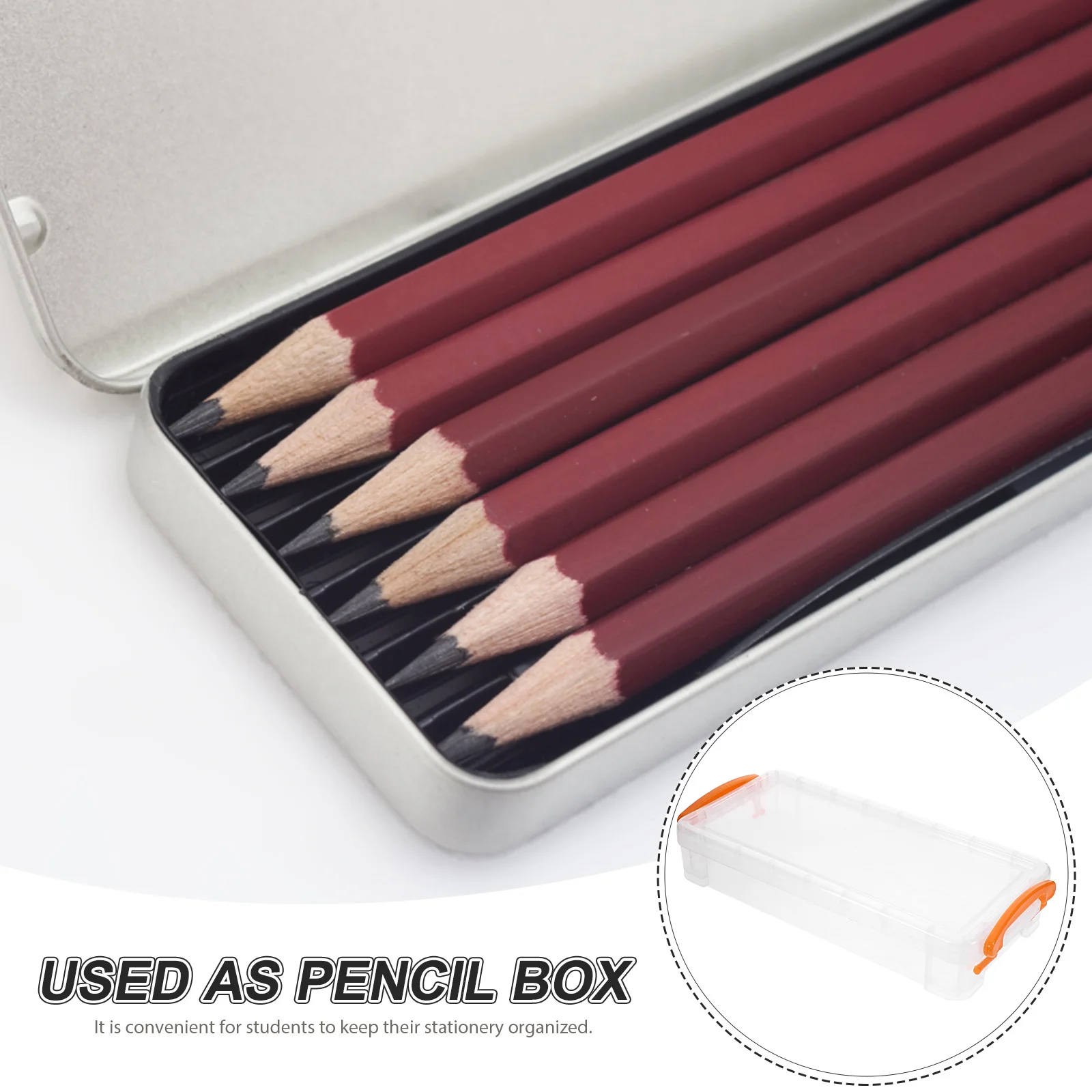 

4Pcs Transparent Pencil Organizer Box Large Capacity Plastic Stackable Pen Storage Case for School Office Home