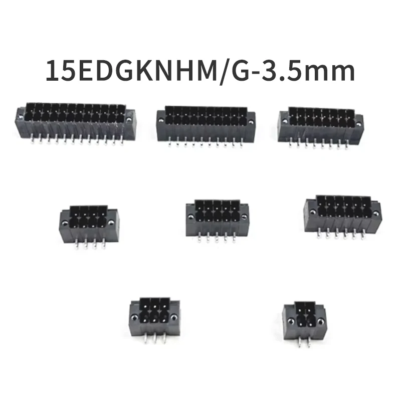 (1 PCS) 15EDGKNHM/G - 3.5mm Curved Needle Double row plug-in screw free PCB connector 2*2P 3P 4P~18P 2EDGKSRMG - 3.5