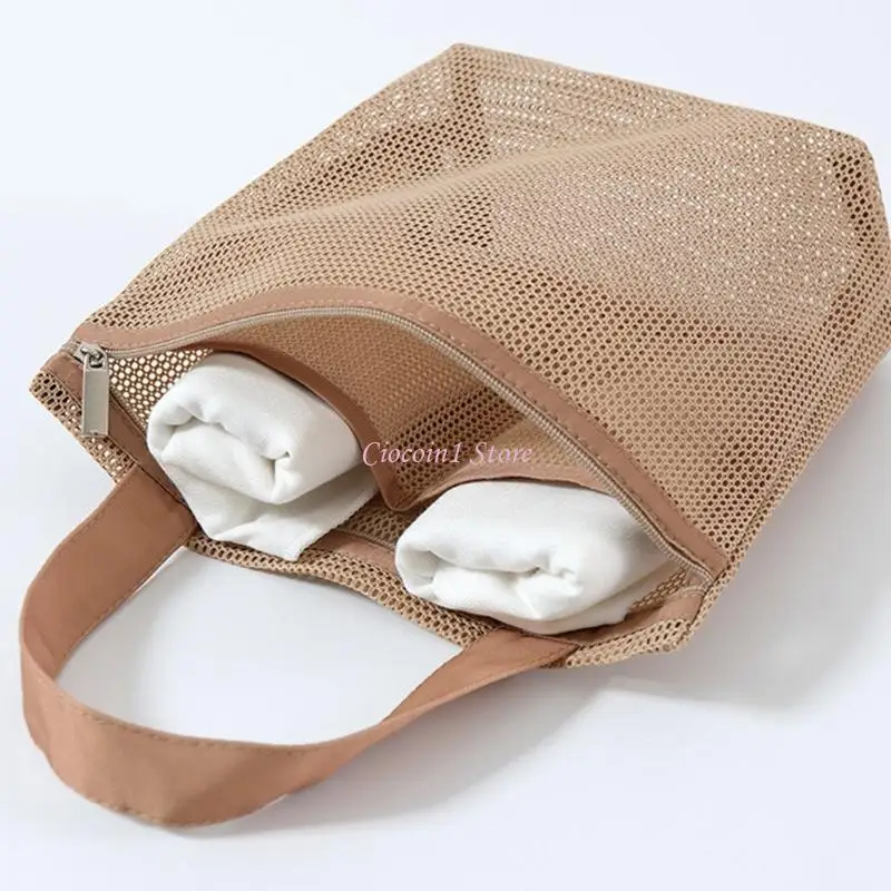 Y1UB حقيبة حفاضات بلون سادة حقيبة أمي حقيبة يد شبكية ناعمة متعددة الوظائف