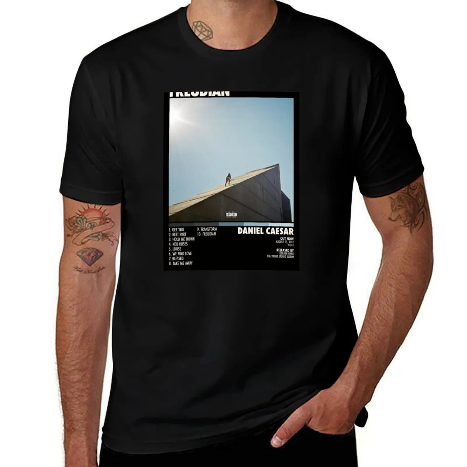 Daniel Caesar Freudian - Album Cover - Print - Wall Art Home Decor Pos T-Shirt Relaxed Fit Casual Short Sleeve Top T-Shirt