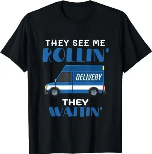 NEW Mail Worker Postman Mailman They See Me Rollin' They Waitin' T-Shirt S-3XL