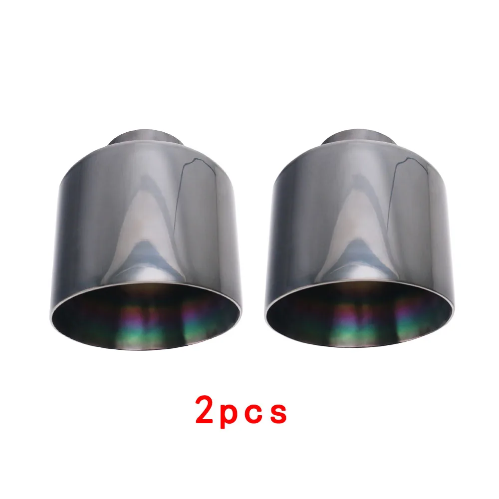

2PCS Auto Round Exhaust Tip Stainless Steel Muffler End Tips 2.5 inch 3 inch ID 4.5'' 5'' OD universal throat