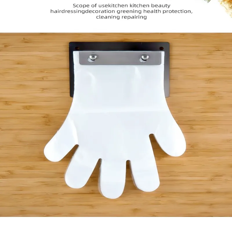 Stainless Steel Disposable Gloves Hole Hanging Gloves, Punch Free, Restaurant Gloves Rack, Wall Mounted, Food Grade, Thickening