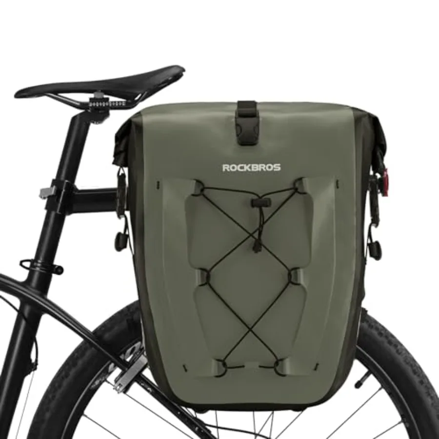 

Bike Panniers Waterproof Bike Rear Rack Bag Max 30L Large Capacity Bike Rear Panniers for Cycling Traveling Commuting Green*1