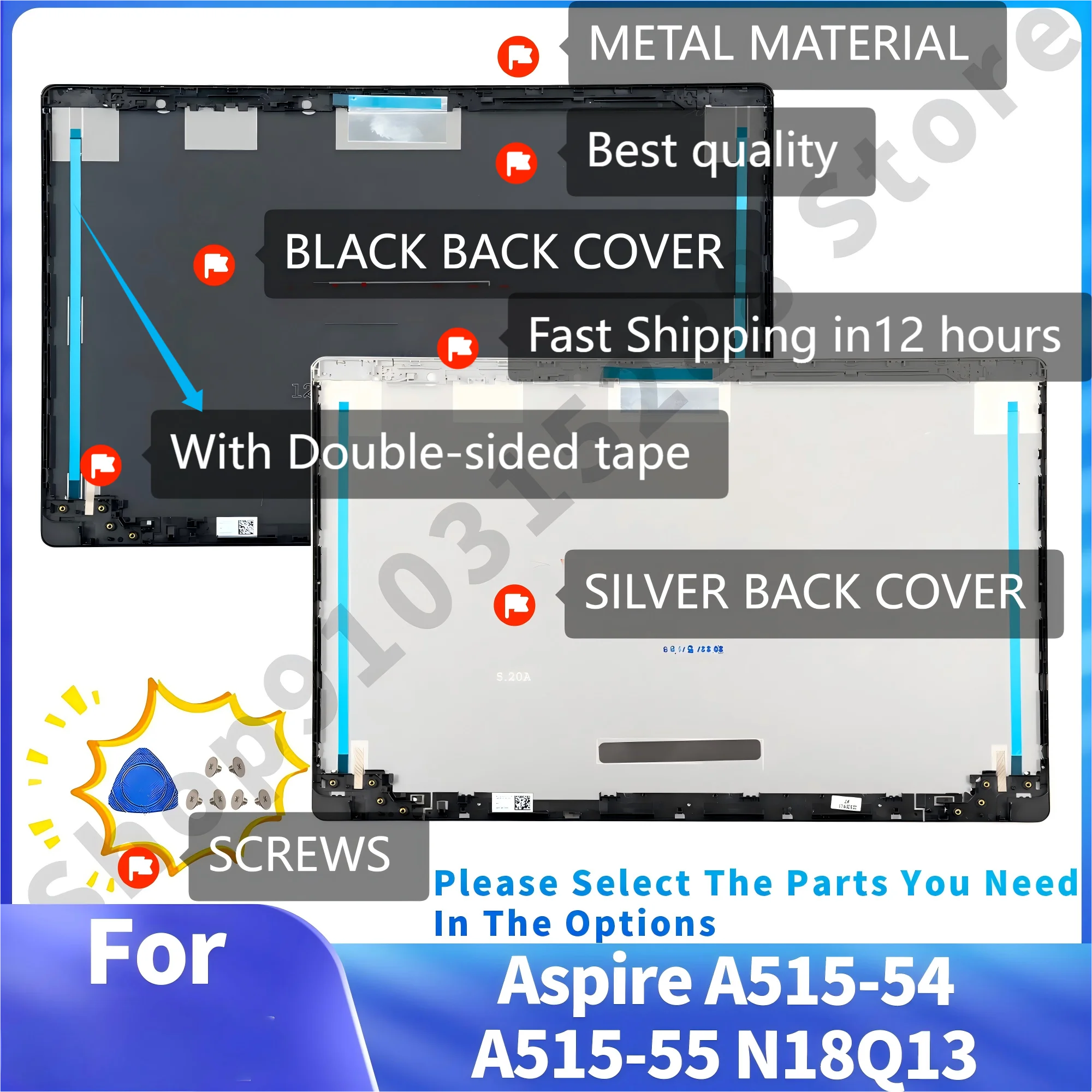 

NEW LCD Back Cover For Aspire 5 A515-54 A515-54G A515-55 A515-55G A515-53 a515-44 a515-53 N18Q13 Rear Lid Top Cover Metal