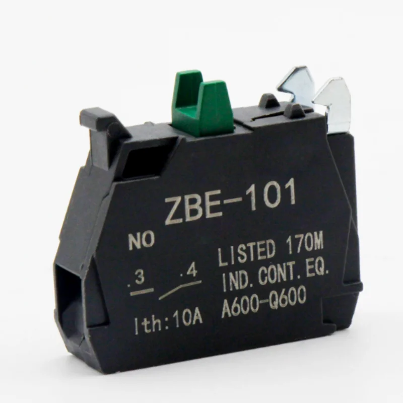 10PCS ZBE-102 Red 1NC Push button switch XB4 accessory base support ZBE-101 Green  CONTACT BLOCK FITS XB4 XB5 Series Products