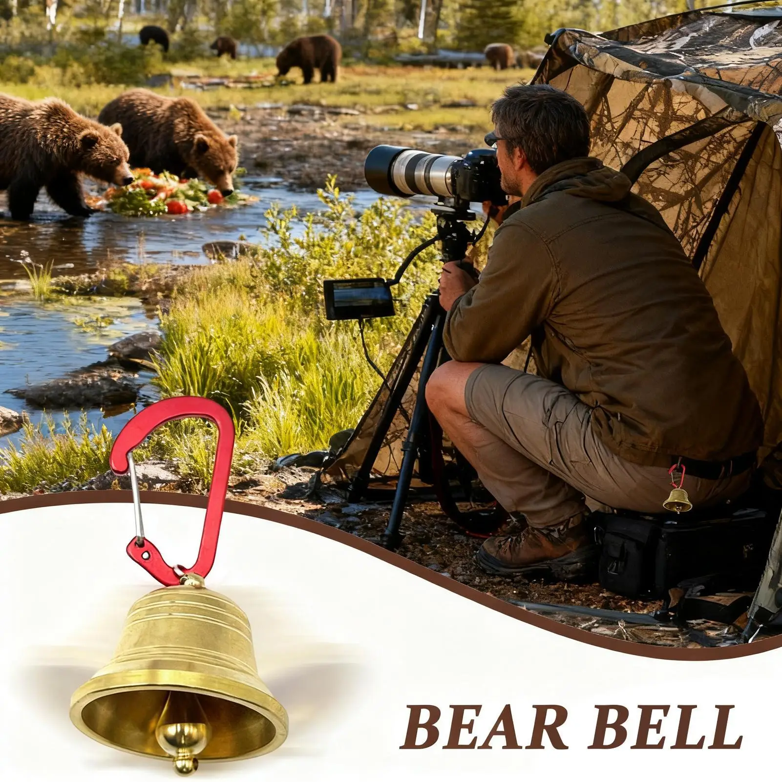 

Колокольчики с медведем для пеших прогулок, альпинизма, защитные принадлежности с карабином, колокольчик для альпинизма для рыбаков, посетителей, владельцев собак, семьи