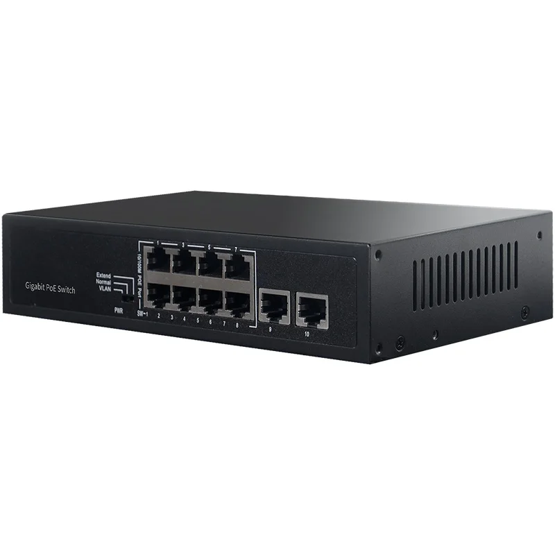 10 Port Gigabit POE Switch 2 Port 1000M Uplink Netzwerk Ethernet Stwitcher Hub Internet Splitter für Surveillanc CPE Access Point