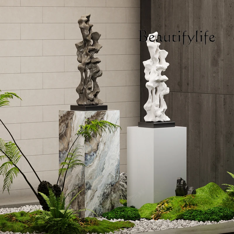 New Chinese-style entrance ornament Taihu stone high-end model room living room floor decoration abstract art sculpture hotel