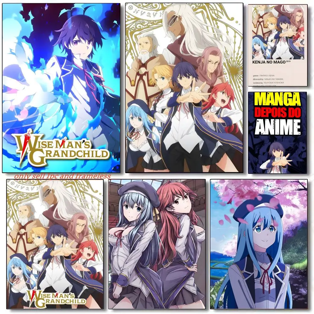 Póster de Anime-Kenja No Mago, póster HD, arte de pared, decoración interior para pasillo, decoración del hogar, regalos navideños