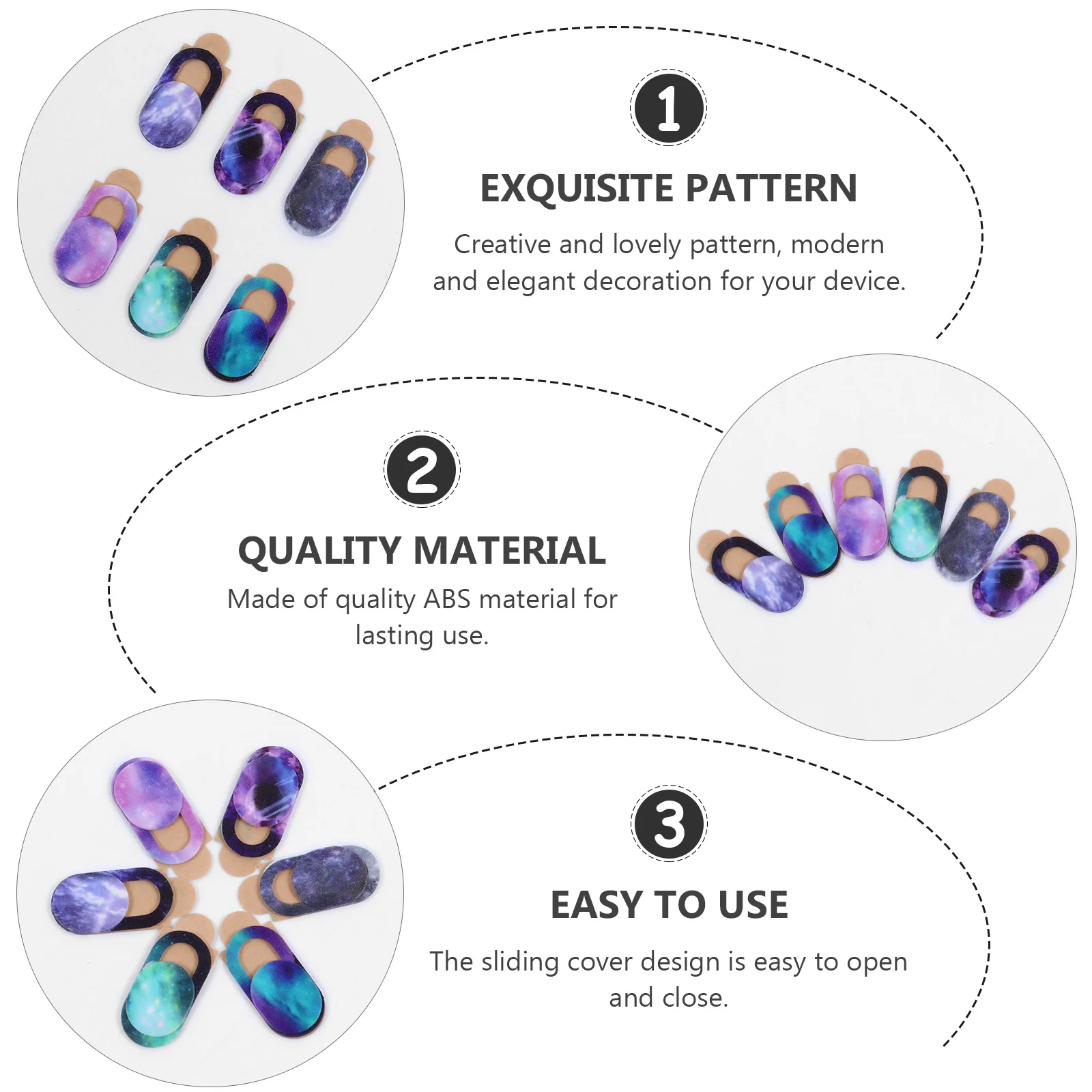 

6Pcs Privacy Cover for Webcam Slide Universal Laptop Tablet Desktop Cover with Elegant Pattern Design