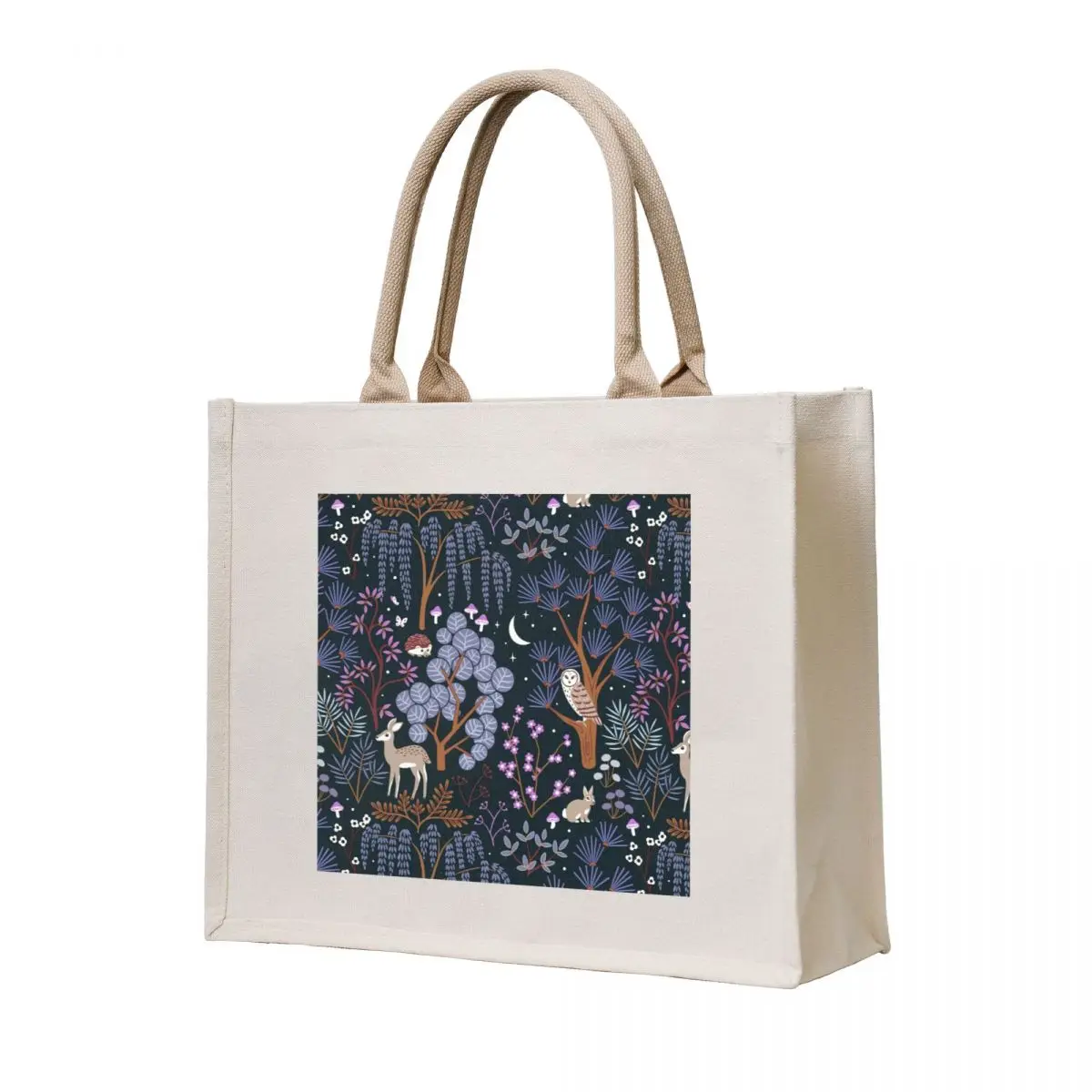 

Woodland Night Life - Ultra Violets Tote Bag Canvas shoulder bag handbag Canvas