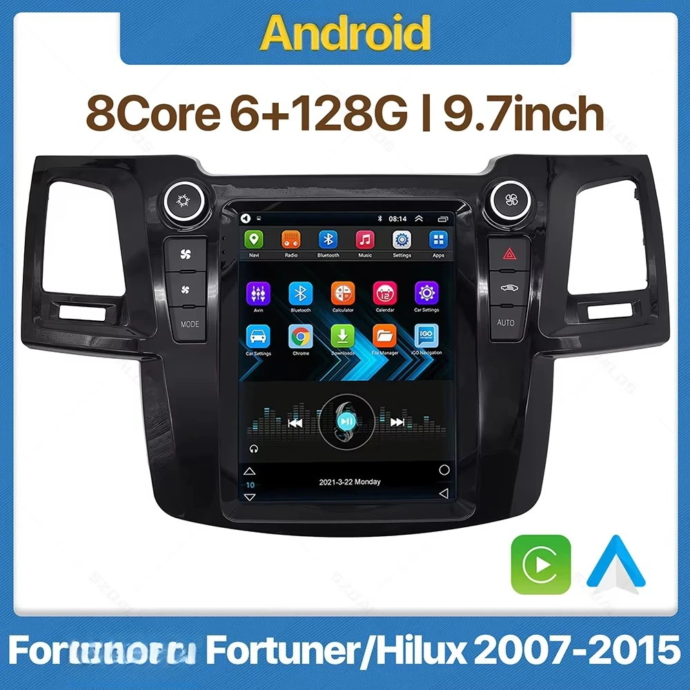 2 Din 9 بوصة أندرويد 11 راديو السيارة لتويوتا فورتشنر هايلكس 2007 2008 2012 2014 2015 Bt يدوي مكالمة هاتفية راديو السيارة أندرويد #3