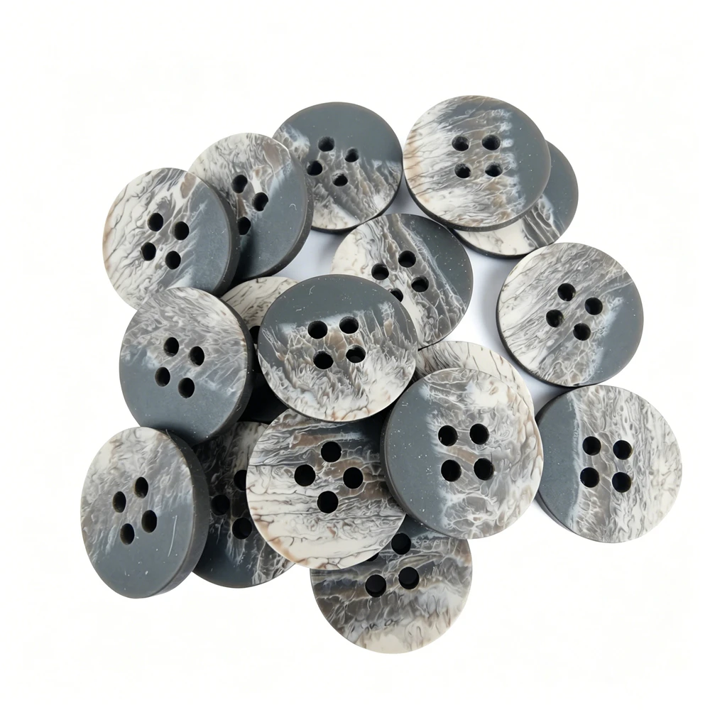 20 Piezas de Botones Redondos de Resina de 17.5mm con 4 Agujeros, Decorativos para Scrapbooking, Botones para Sastre, Accesorios de Costura