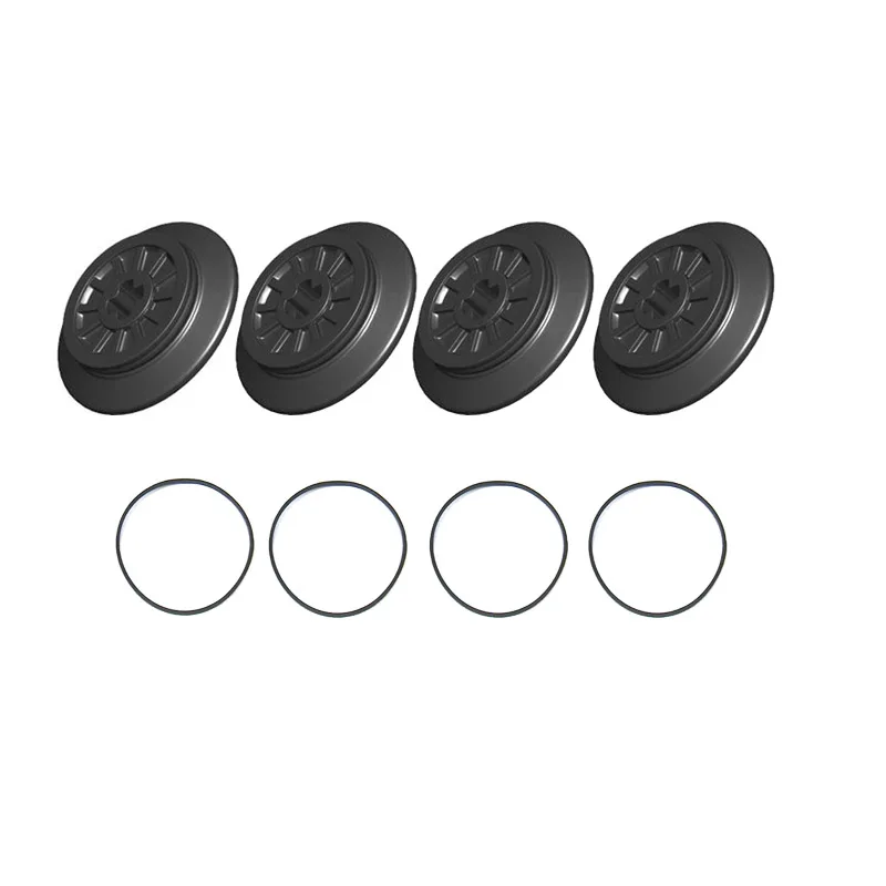 4Pcs/Lot Technical Parts 57999 Train Wheel Spoked Axle Hole Black Rubber Friction Band Blocks Brick for 10254 Train Track Toys