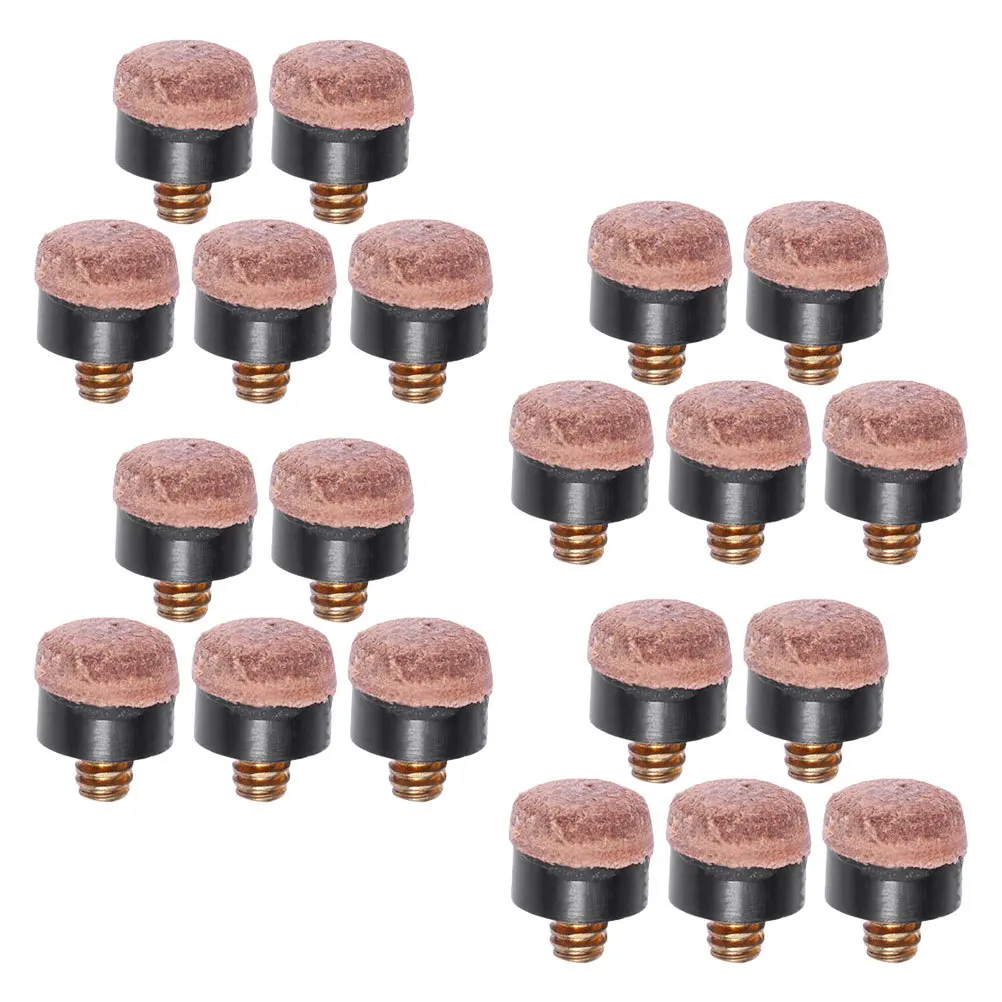 

20Pcs Pool Cue Tips 10mm Screw-on PU High Density Replacement Tips Billiard Snooker Stick Accessories Tip Cue Pool