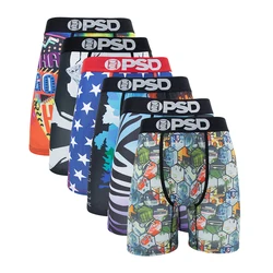 6Pcs Fashion Printed Men Underwear Boxer Cueca Male Pantiesy Lingerie Men Underpants Boxer Briefs Sexy S-XXL Men's Boxers Trunks