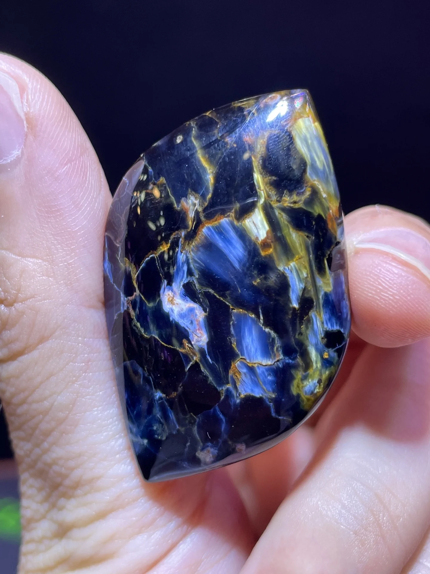 Natural Blue Pietersite Chatoyant Pendant Jewelry Cat Eye Bead Yellow Petersite Gemstone Women Men Gemstone Namibia AAAAAA