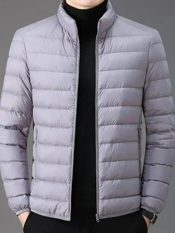 

Men's Short down Jacket Large Size Cotton Clothes for Middle-Aged And Elderly Cleanfit Style V-Neck Winter Coat without Hood