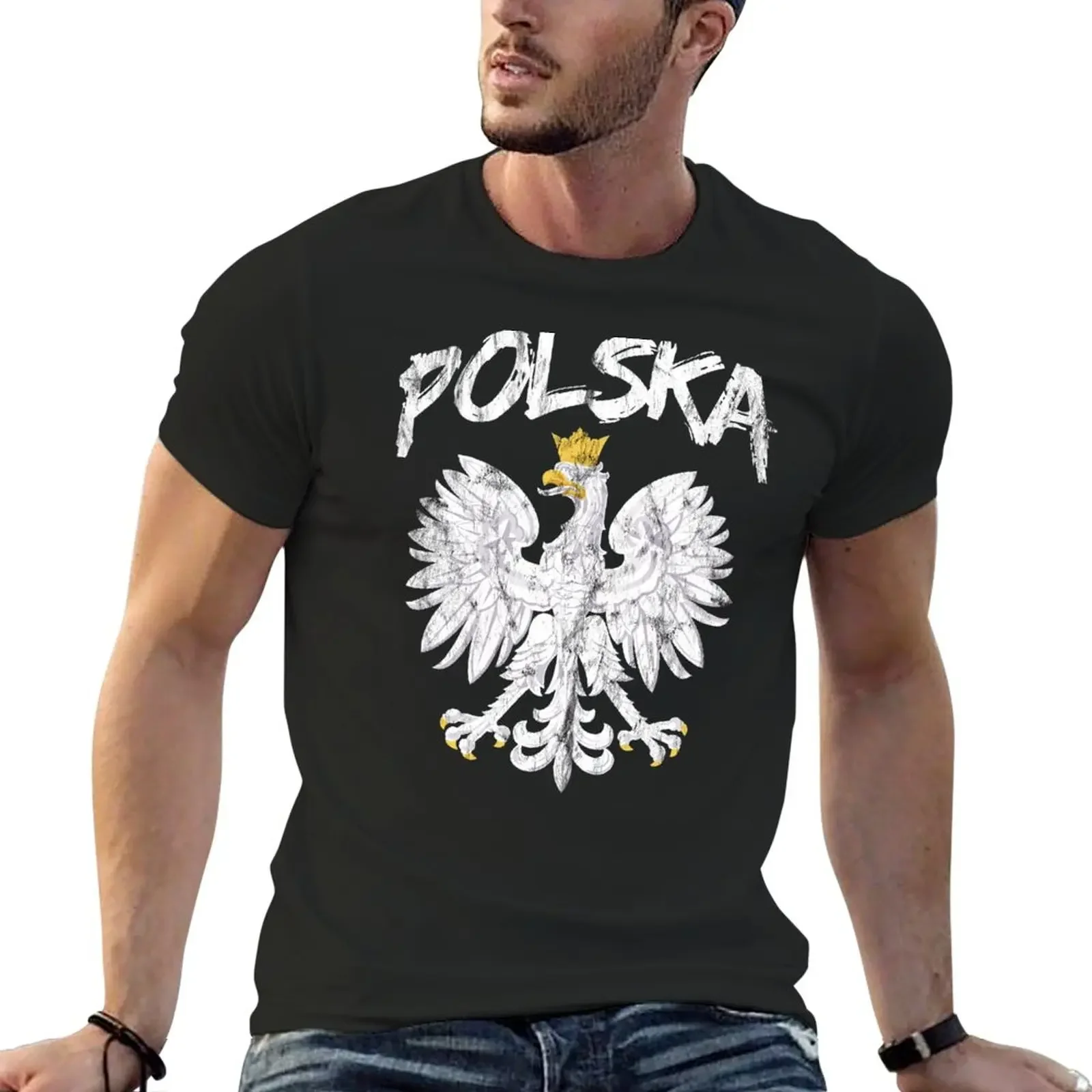 Polska Poland Polen Eagle Proud Design Vintage Grunge T-Shirt anime blank t shirts black t shirt mens funny t shirts