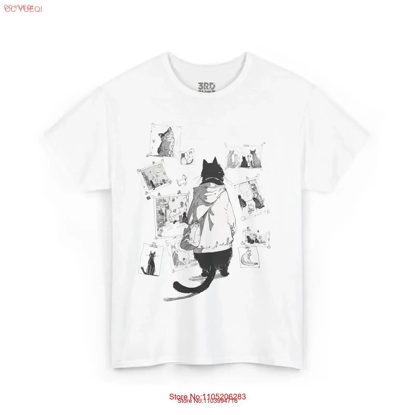 

Cat Gallery T Shirt Lover Lady Funny Cute Kitten Top Mom Present illustration vintage Washed streetwear Top For Everyday Wear