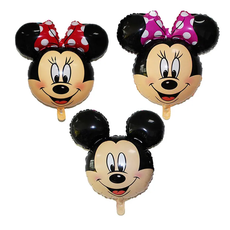 1pcs Anime Disney Mickey Mouse Metallic Balloons Kawaii Minnie 60CM/24INCH Size Balloons Cartoon Party Home Decoration Gifts