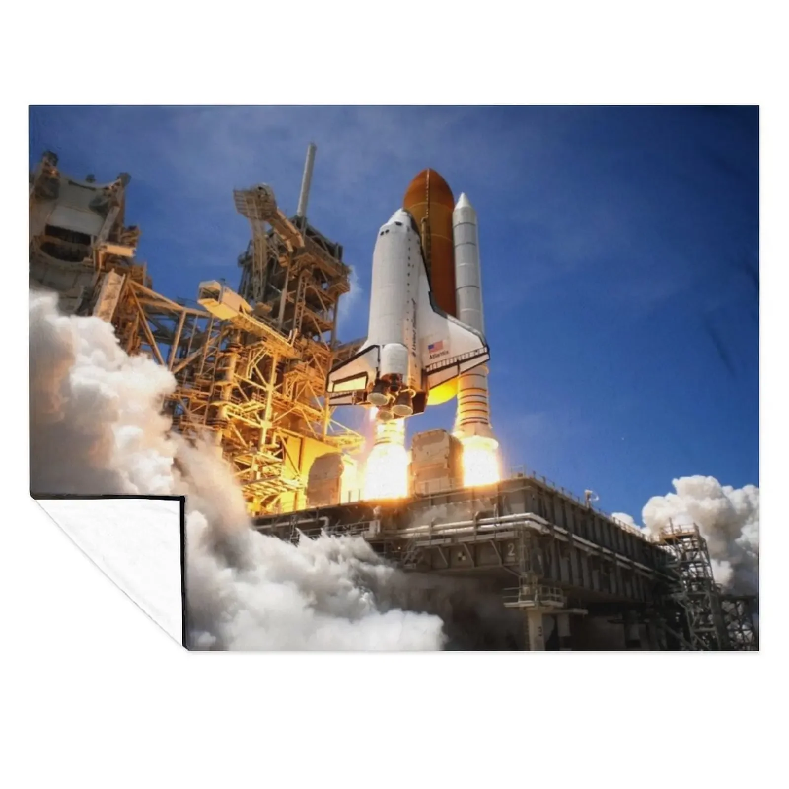 

SPACE SHUTTLE ATLANTIS LAUNCH Throw Blanket blankets ands Blankets Sofas Of Decoration wednesday For Baby Blankets