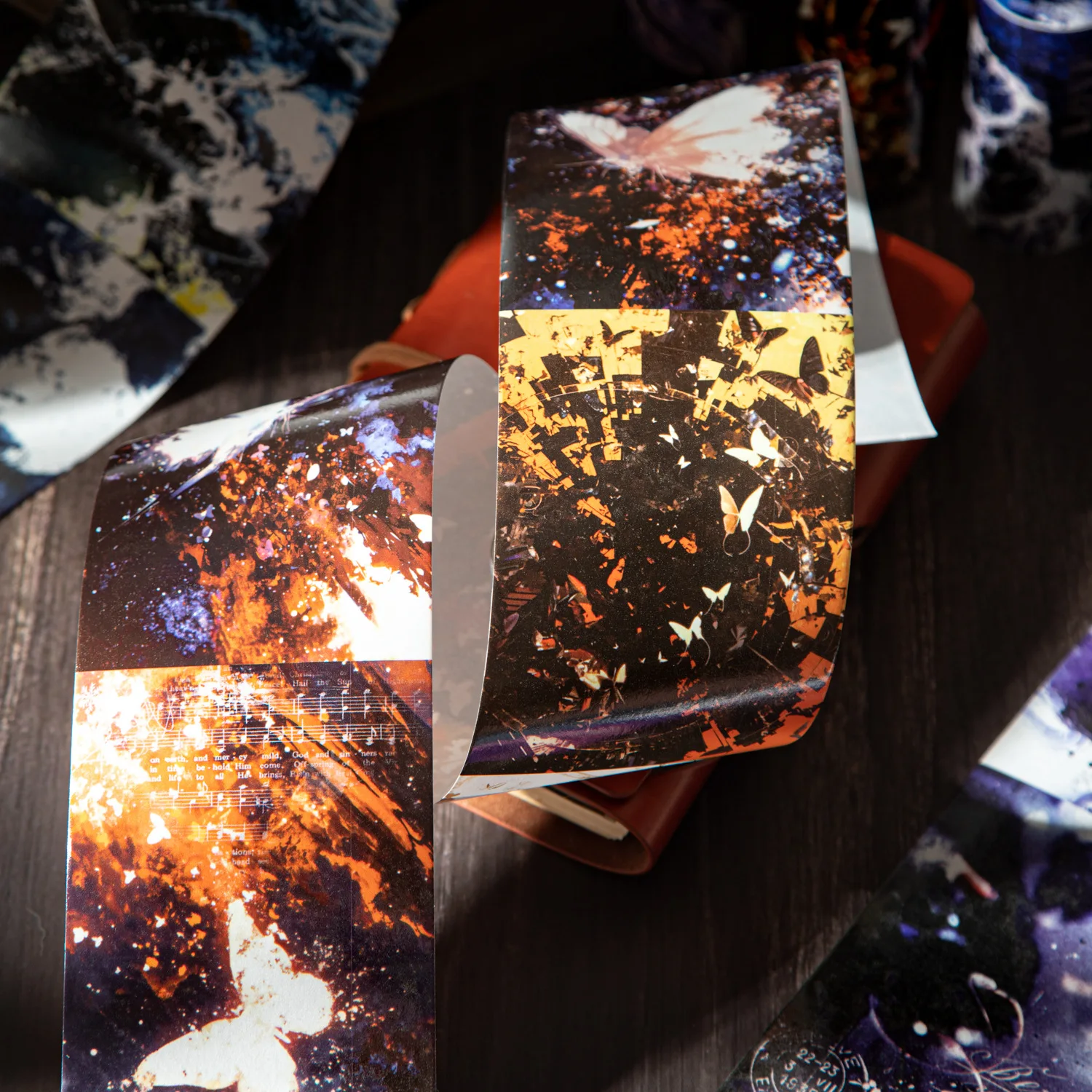 เทปกาวตกแต่ง 1 ชิ้น/ล็อต ลายคลื่นน้ำกัดเซาะชายฝั่ง สำหรับไดอารี่ เทปมาส์กกิ้ง สมุดบันทึกสไตล์ญี่ปุ่น