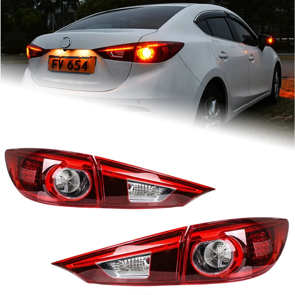 AKD Car Styling Tail Lamp for Mazda 3 Axela LED Tail Light 2014-2018 Mazda 3 Rear Fog Brake Turn Signal Auto Accessories