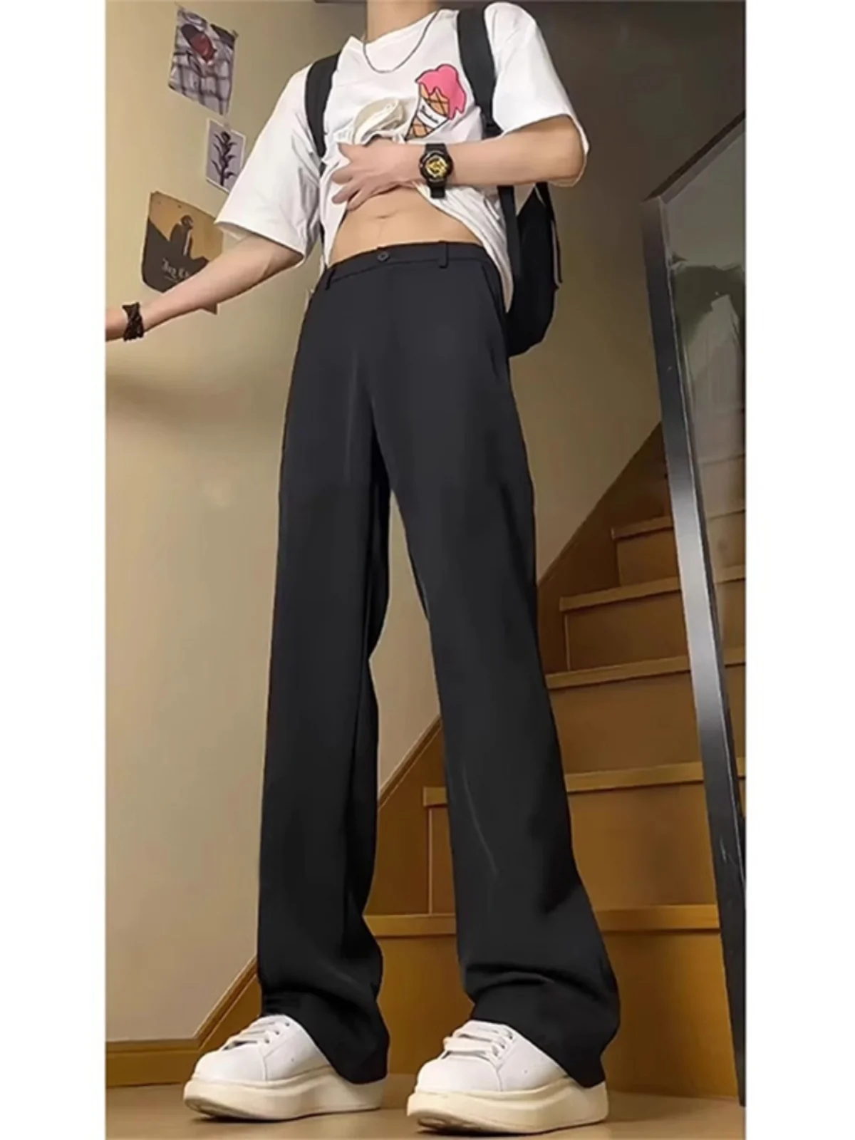 

Мужские повседневные брюки Bla Straight Leg: летние, свободного кроя, с эффектом драпировки, премиум-класса, CleanFit, Sli And Haome