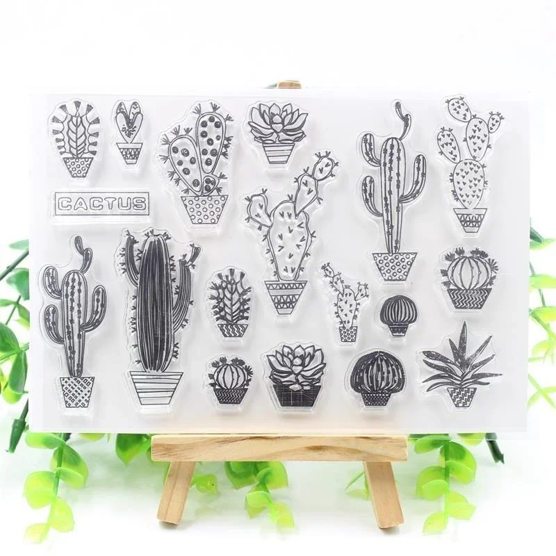 Cactus Transparent Clear Silicone Stamps for DIY Scrapbooking Card Making Kids Fun Decoration