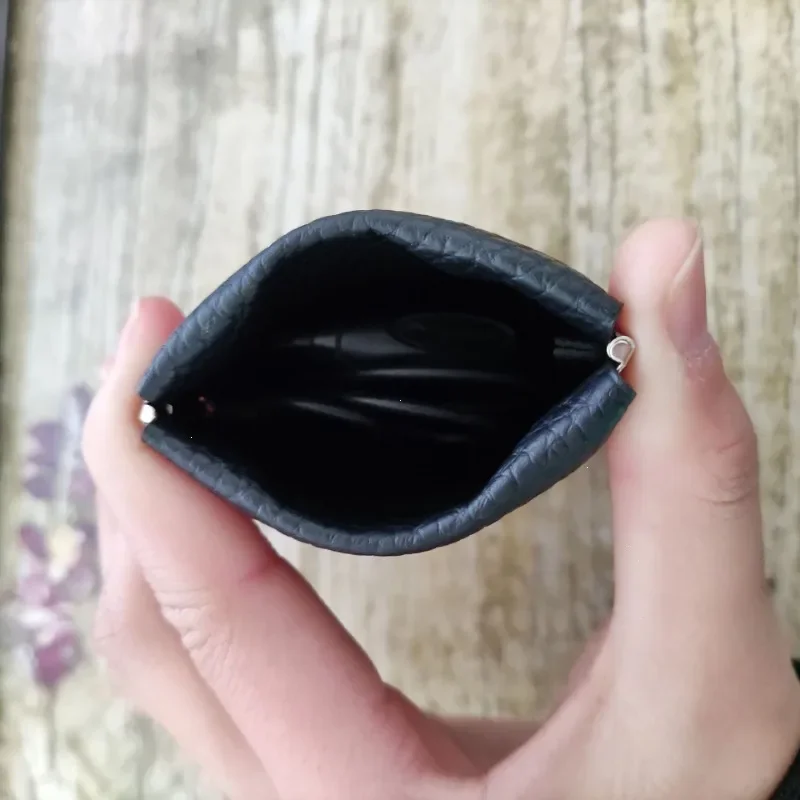 الإبداعية بو الجلود محفظة نسائية للعملات المعدنية حامل بطاقة الائتمان محفظة صغيرة المال سماعة عملة تغيير الحقيبة للنساء الرجال ضغط لفتح #3