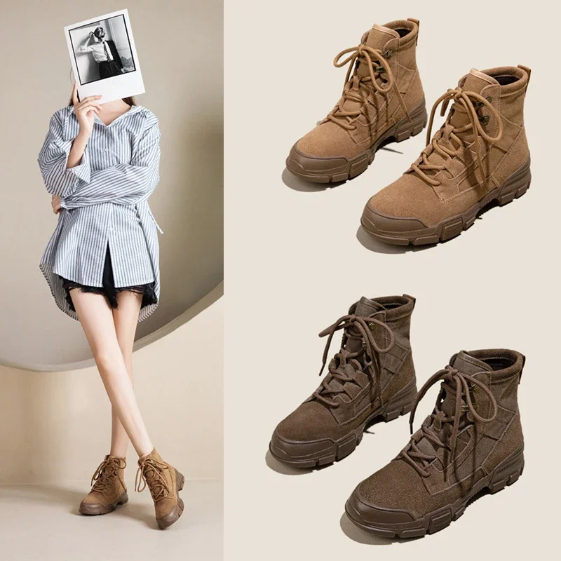 

2024 Autumn and Winter New Fashion Women's Boots Mid-tube British Style Casual Women's Shoes