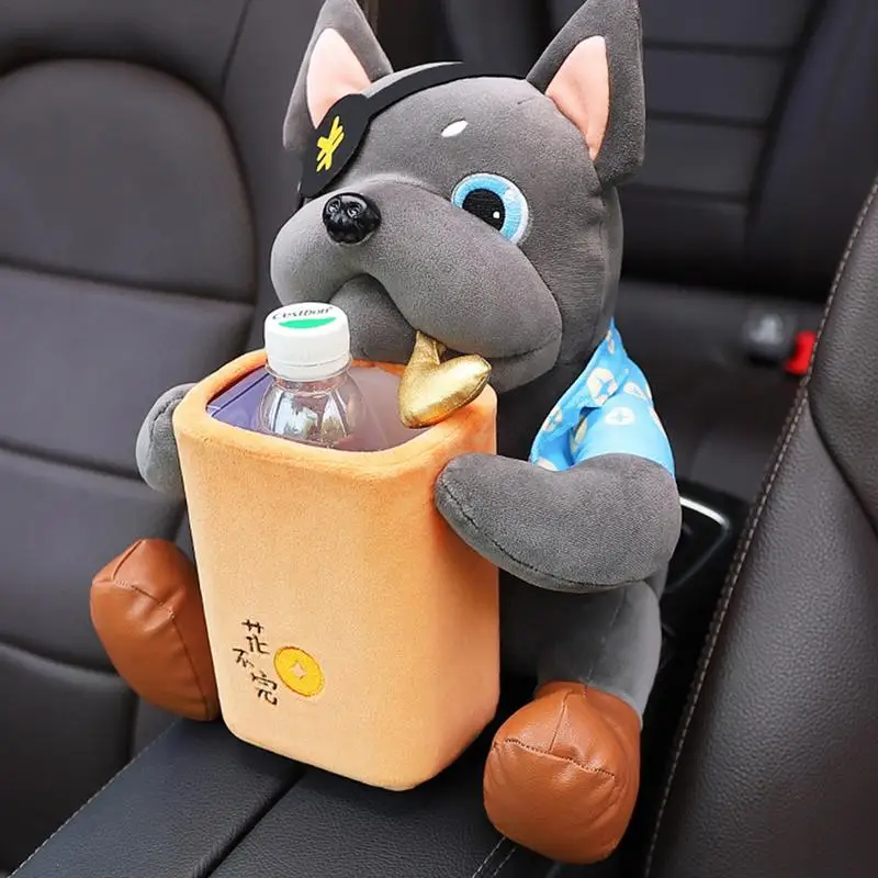 

Мультяшный держатель для салфеток с собакой и мусорным баком 2 в 1, контейнер для салфеток для собак, мусорный бак для автомобиля, внутренняя отделка автомобиля