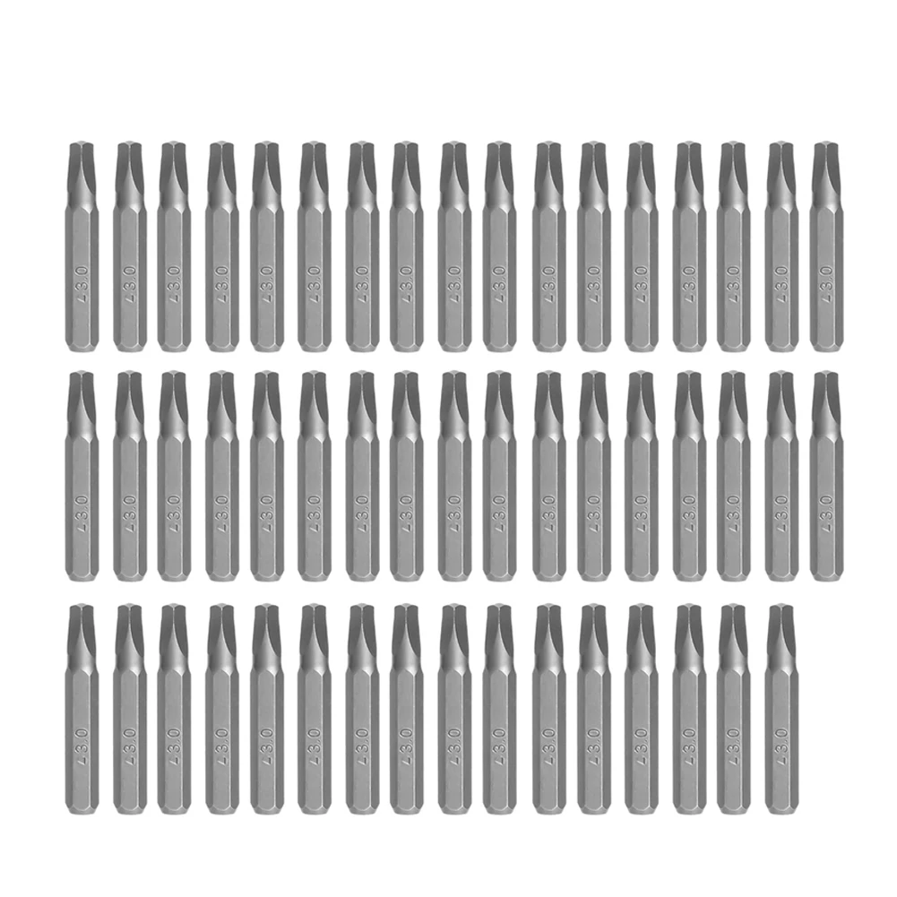 50pcs Steel 28mm Precision Y U Shaped Triangle Screwdriver Magnetic Bit Screwdriver Bits 4mm Hex Shank Hand Tools