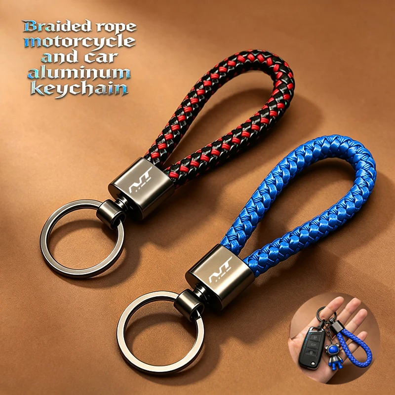 For HONDA NT1100 DCT NT 1100 Mototcycle aluminum Accessories NT 700 650 Braided Rope Keyring Metal Anti-lost Keychain