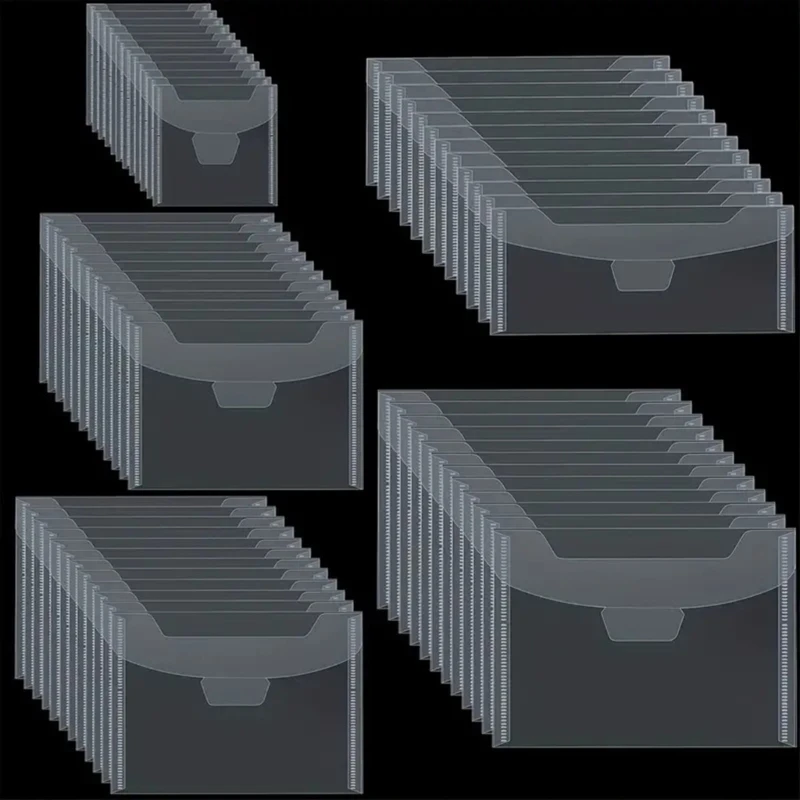 50 шт. прозрачная сумка для хранения штампов, пластиковые конверты, карманы для хранения карточек