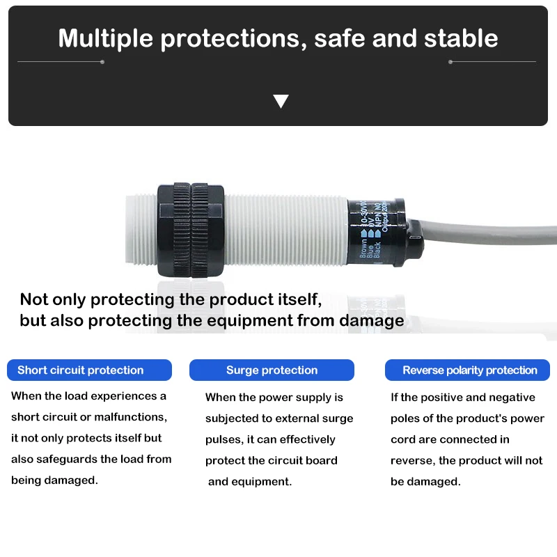M18 Capacitive Proximity Switch CR18-8DNPN Liquid Level, Material Level, Material Line Sensor Transmitter PNP