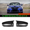 리얼 드라이 탄소 섬유 자동차 문짝 사이드 백미러 캡, BMW M5 시리즈 F90 2017-IN OEM 스타일 미러 커버 캡, 광택 1 쌍 1