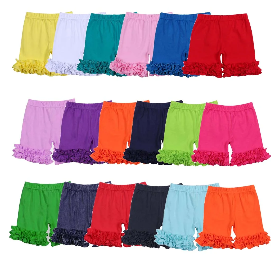 Musbala-calções com plissado para meninas, calções de cintura alta, 95% algodão, cor sólida, multicoloridos, para o verão