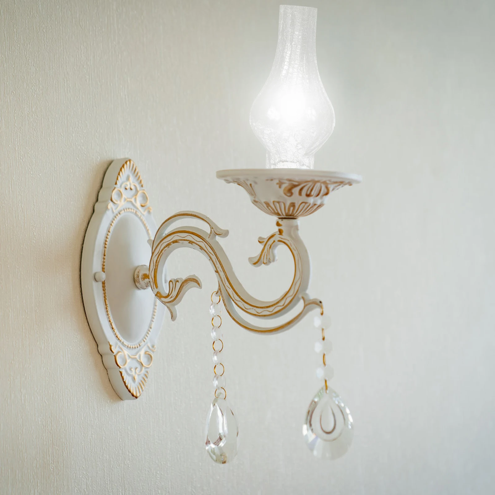 

1Pcs Glass Lamp Cover Retro Wall Light Shade Decorative Craft Cover Accessory Durable for Home Bedroom Wall Light Fixture