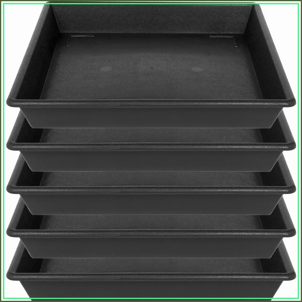 

Square Plant Saucer 6 Inch 5 Pack, Heavy Duty Plastic Plant Trays for Indoors Outdoors, Flower Pot Drip Trays