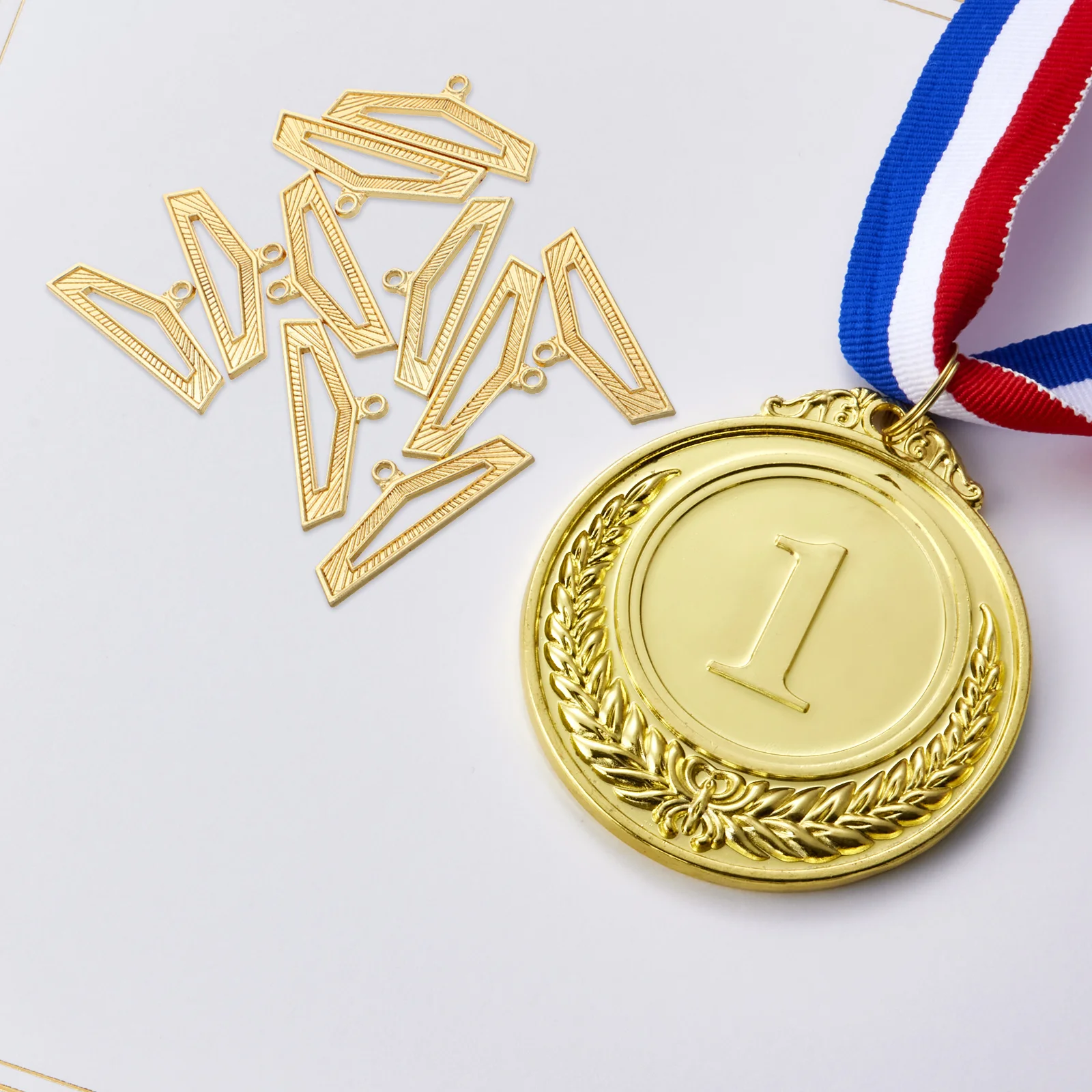 

10Pcs Metal Medal Buckle Ribbon Sports Event Award Holder Display Shelf for Running Soccer Race Medal Organization