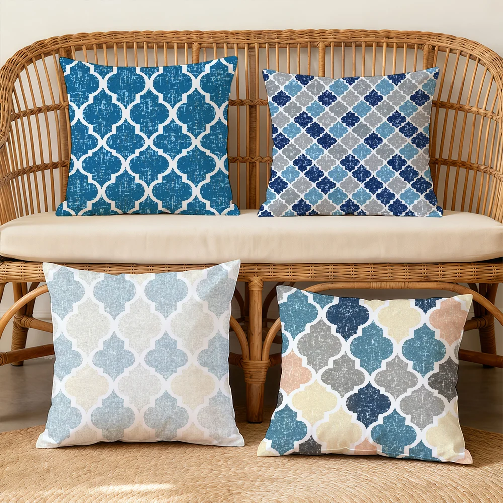 Moroccan Geometric Diamond Pattern Cushion Cover Square Decorative Throw Pillow Case Sofa Bed Living Room Anniversary Gifts