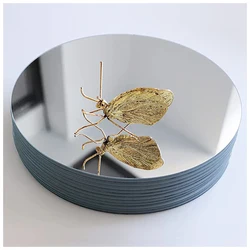 10 Pcs 2mm Thick Decorative Mirrors Round 3D Acrylic Mirror Wall Sticker DIY Bathroom Home Decoration Travel Vanity Mirror