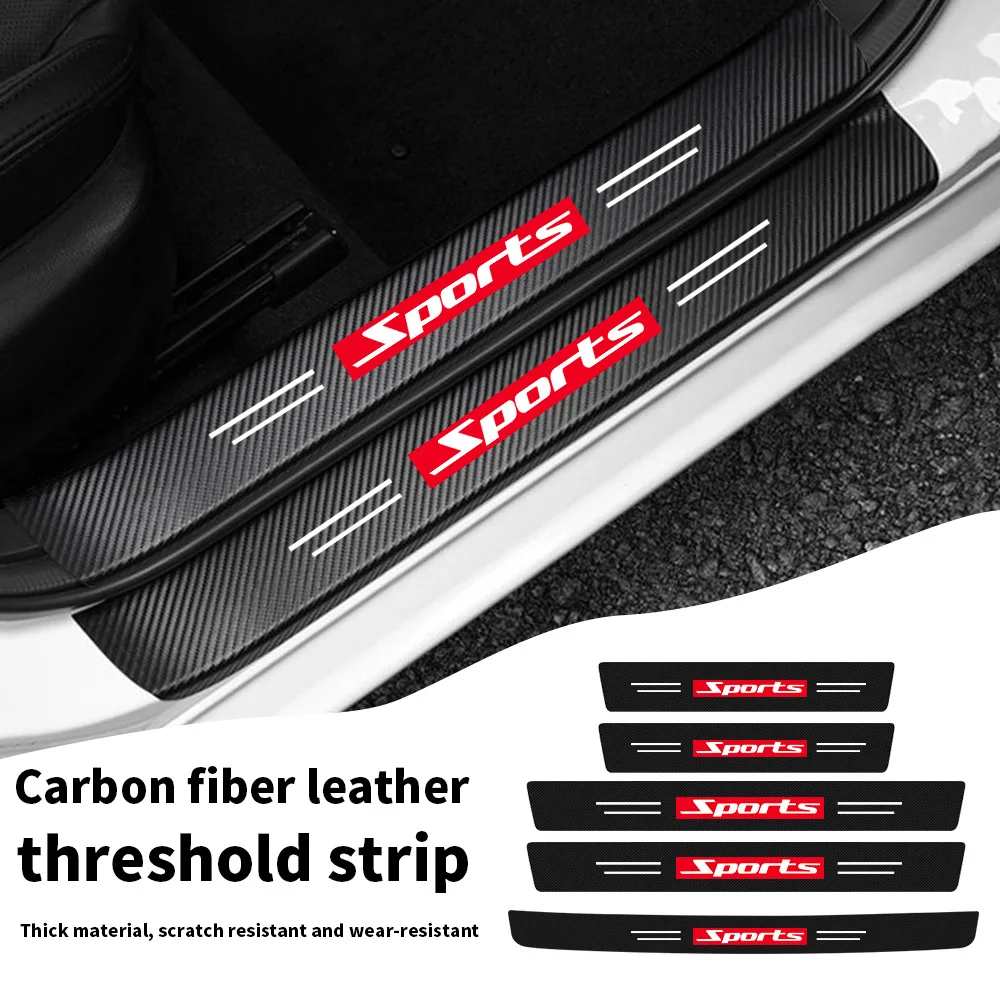 Red Bottom Sports Car Door Sill Strip Creative Modification Cute Girl Car Door Pedal Anti-Scratch Protective Strip
